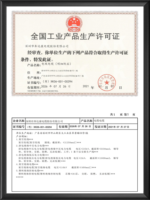 生产许可证